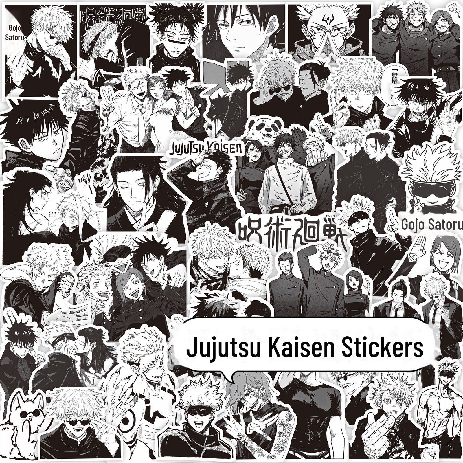 

Наклейки Gojo Satoru Jujutsu Kaisen для мобильных телефонов, ноутбуков, декора в стиле аниме. Дизайн черно-белого коллажа.