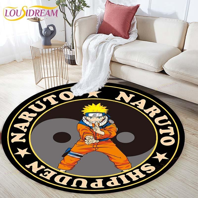 Cartoon Naruto Round Children Carpet Simplicity Animal Bunny Bee Pattern Children Flannel Carpet Baby Hand Print Carpet
