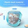 Mesh Beach Bag for Kids Toy Organizer Net Zipper Adjustable Shoulder Strap Storage Pouch Child Shell Collecting Bag Round Bucket