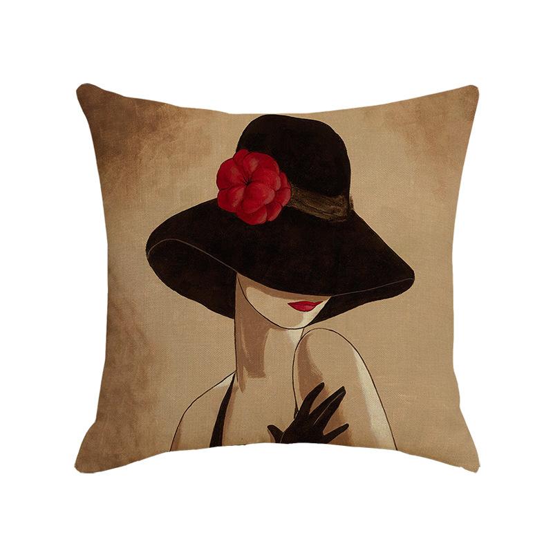 Character Linen Throw Pillow Cover Printed Car Sofa Bed Cushion Cushion Pillow Cover Home Furnishings