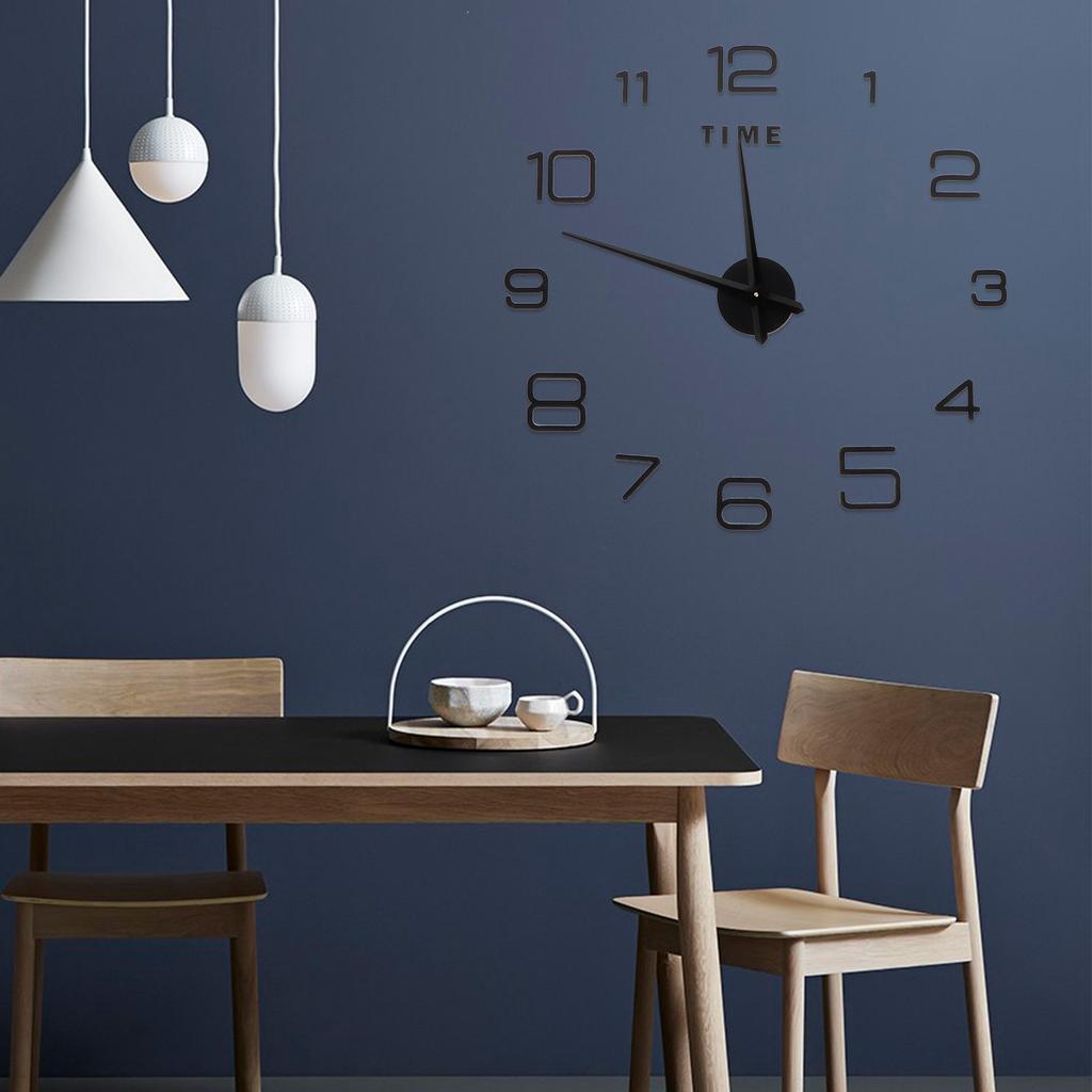 Wall Clock Acrylic Frameless Mirror   Wall Sticker Clock Decor for Living Room Bedroom