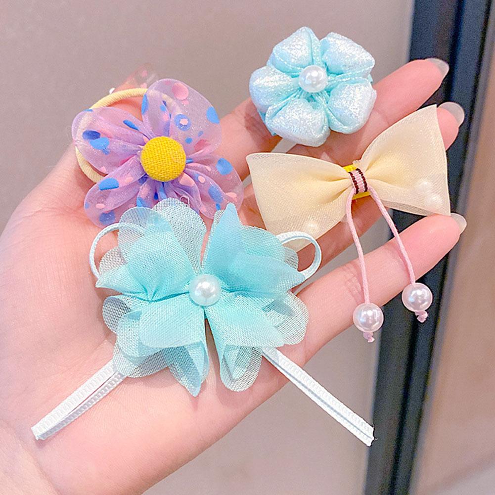 10pcs/set Cute Children Hair Clips Fabric Bowknot Flower Hairpin Bangs Hair Clips Fashionable Hair Accessories Headwear