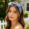 Elastic Headband Rabbit Ear Knot Design Elastic Hair Wrap Comfortable Secure Fit Wave Boosting Compression Hair Band