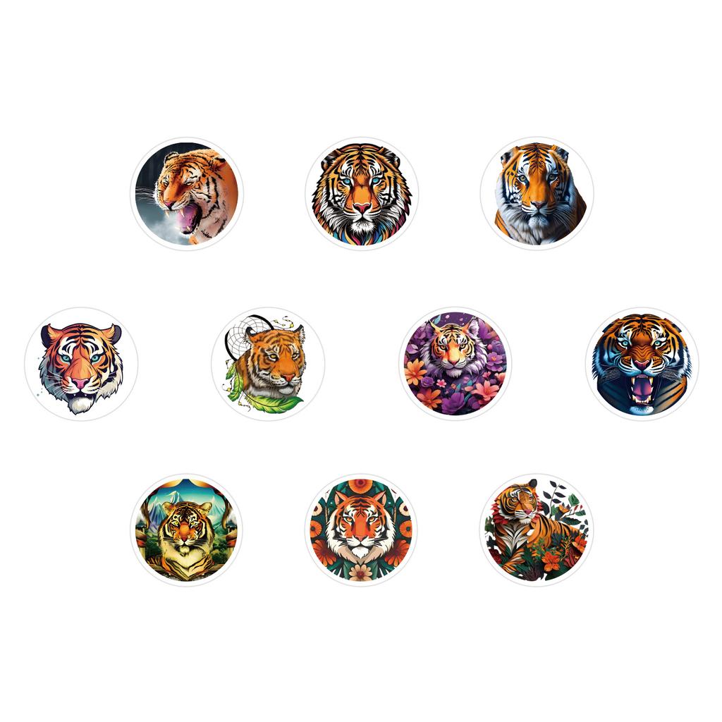 500 samolepek/role Samolepky zvířátko tygr Roztomilé dětské DIY Kufřík Koloběžka Kelímek na vodu Rolovací samolepky
