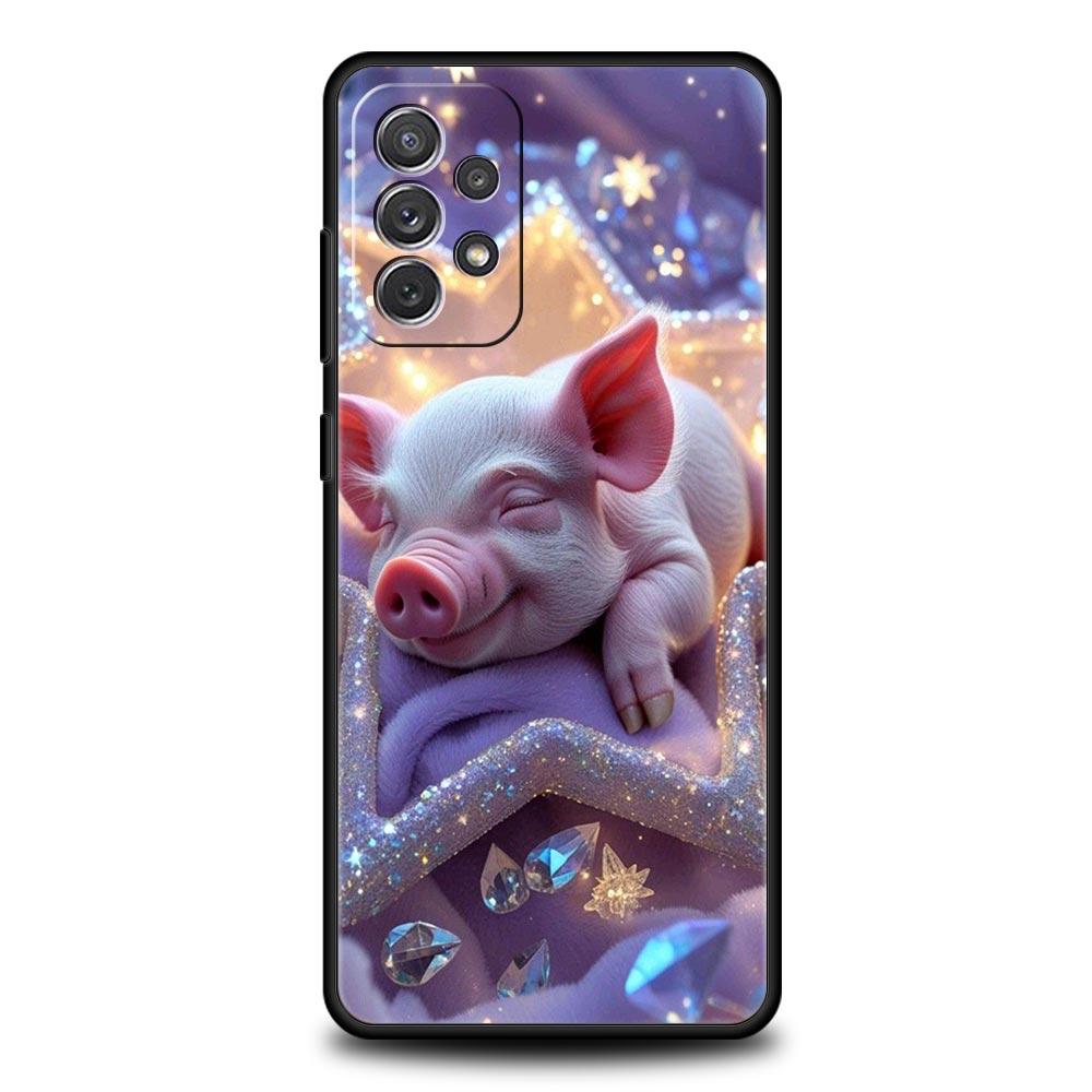 

Cute Pig Phone Case for Samsung Galaxy A55 A35 A17 A07 A15 A13 A25 A51 A71 A72 A73 A32 A52 A52S A41 5G Soft TPU Shell Fundas Bag Samsung A55