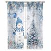 Jul- och Vinter Snögubbe Gardiner För Vardagsrum Sovrum Hemdekoration Fönster Voile Tyllgardin Draperier