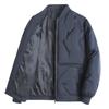 Men Baseball Jacket Stand Collar Long Sleeve Solid Color Zipper Placket Coat Thickened Down Cotton Outwear