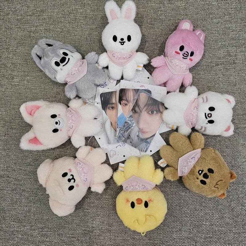 Plush Keychain Stray Kids Plush Toy Water Scarf Bean Eye Felix Plush Keychain Male and Female Fans Birthday Gift