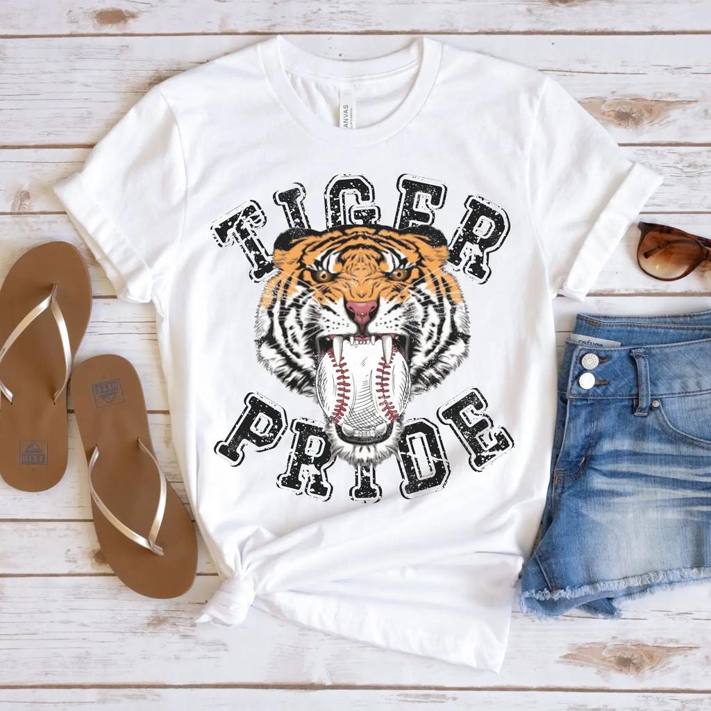 Tiger Pride Baseball T Shirt Mascot School Spirit Go Tigers Mom Casual vintage Unisex Slightly streetwear fashion