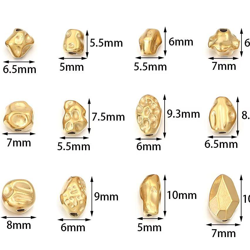 5-10pcs Irregular Gold Color Stainless Steel Beads for Jewelry Making Meteorite Beads Spacer Beads DIY Bracelet Necklace