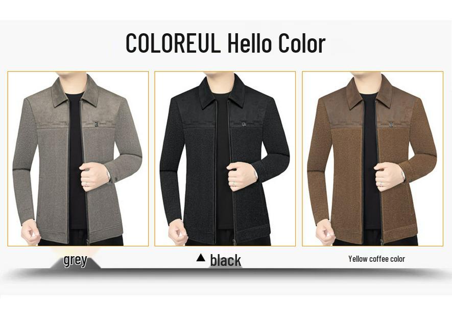Men's Spring 2026 Color Block Lapel Jacket - Business Casual Versatile Outerwear