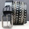 Full Body Corn Hole Rivet Belt Leather Star Hollow Belt Goth Heavy Industry American Belt