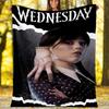 1pc Addams Family Wednesday2 Theme Blanket - Digital Print, Polyester, Cozy for All Seasons, Perfect for Outdoor, and Travel