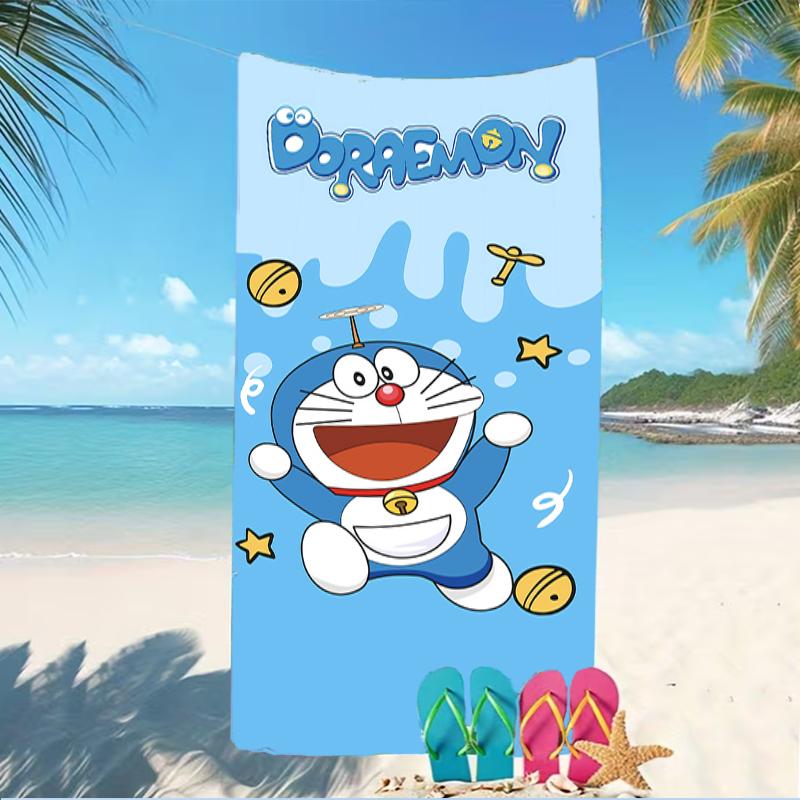 Beach Towel with Doraemon Pattern - Soft,absorbent,machine Washable Lightweight&Modern,swimming,Travel Essentials