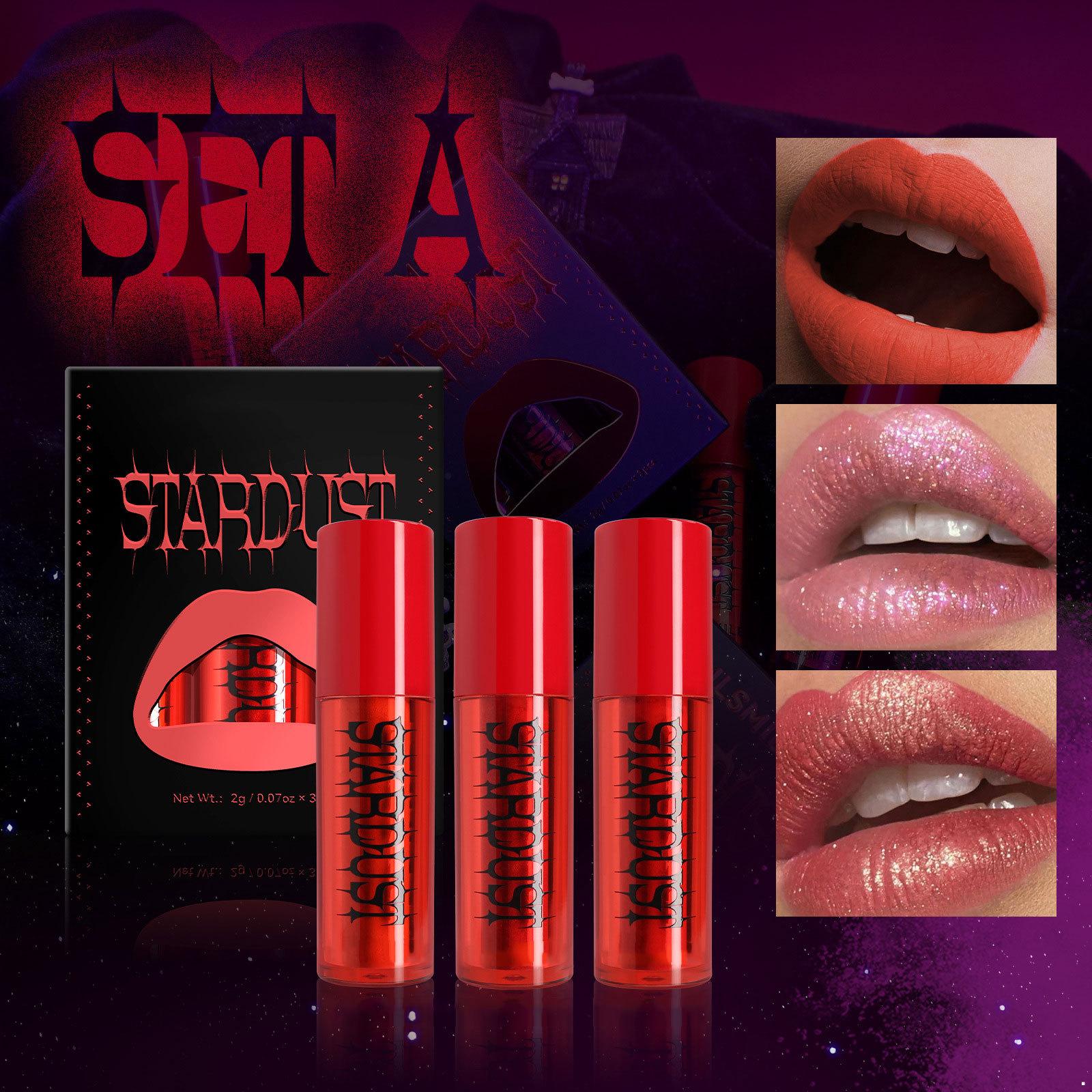 

3 Piece Velvet Matte Lipstick Set Highly Pigmented Long Lasting Waterproof Lip Gloss Smooth Moisturizing Lip Stain Makeup Kit for Women One Size