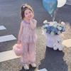 Girl Flower Summer Sleeveless Twopiece Outfit With Soft Polyester Fabric For Kids Age 3 To 8