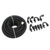 Nylon Stainless Steel Fuel Line Kit Universal Black Complete with 10 Connectors Fit for Car