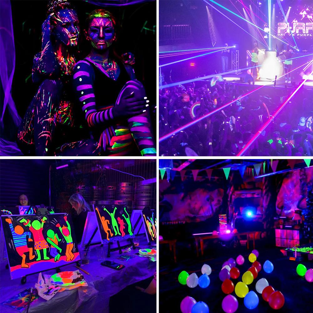 LED UV Black Lights Work Light Stage Blacklight Ultraviolet Flood Effect Light for Halloween Xmas Dance DJ Disco Party Light