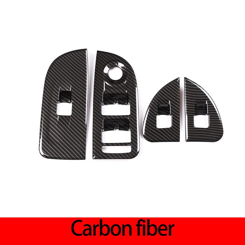 LHD Carbon Fiber For Alfa Romeo Giulia 2017- ABS Chrome Window Lift Switch Button Frame Cover Trim Stickers Car Accessories