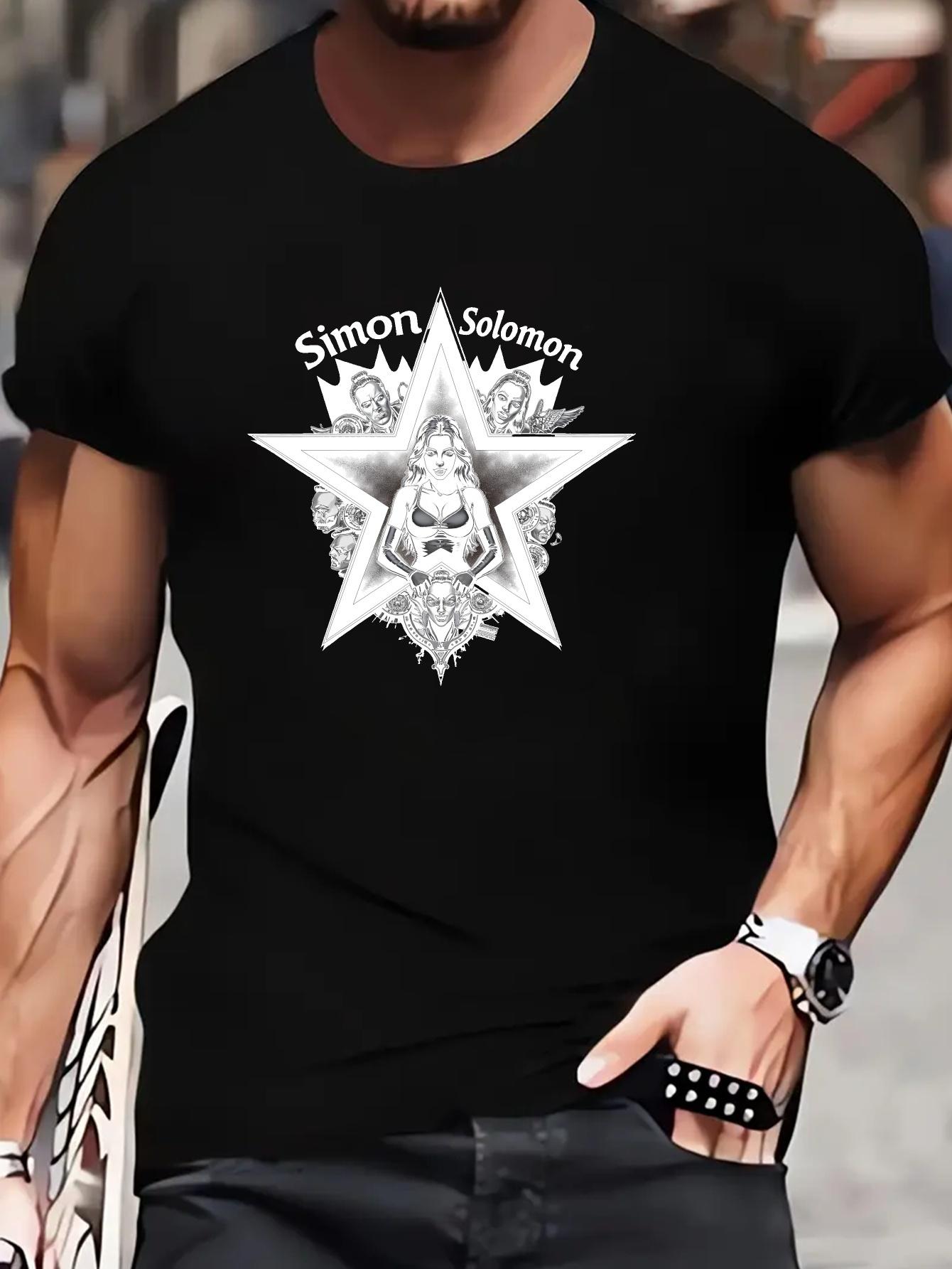 

Simon Solomon Graphic T-shirt - Black with Golden Star & Om Symbol XL