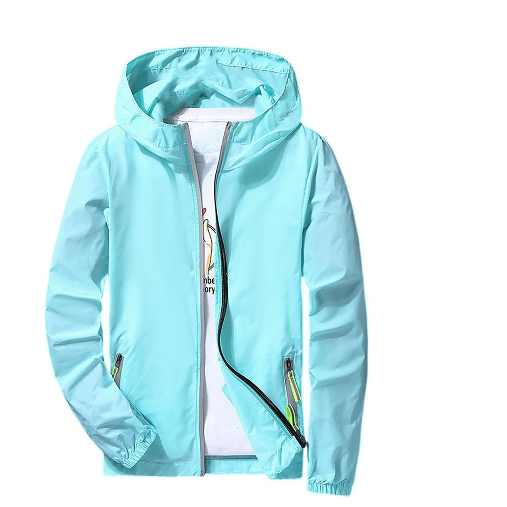 Vêtements d'extérieur amples et de couleur unie pour hommes, été, légers, grande taille, protection solaire, veste coupe-vent imperméable