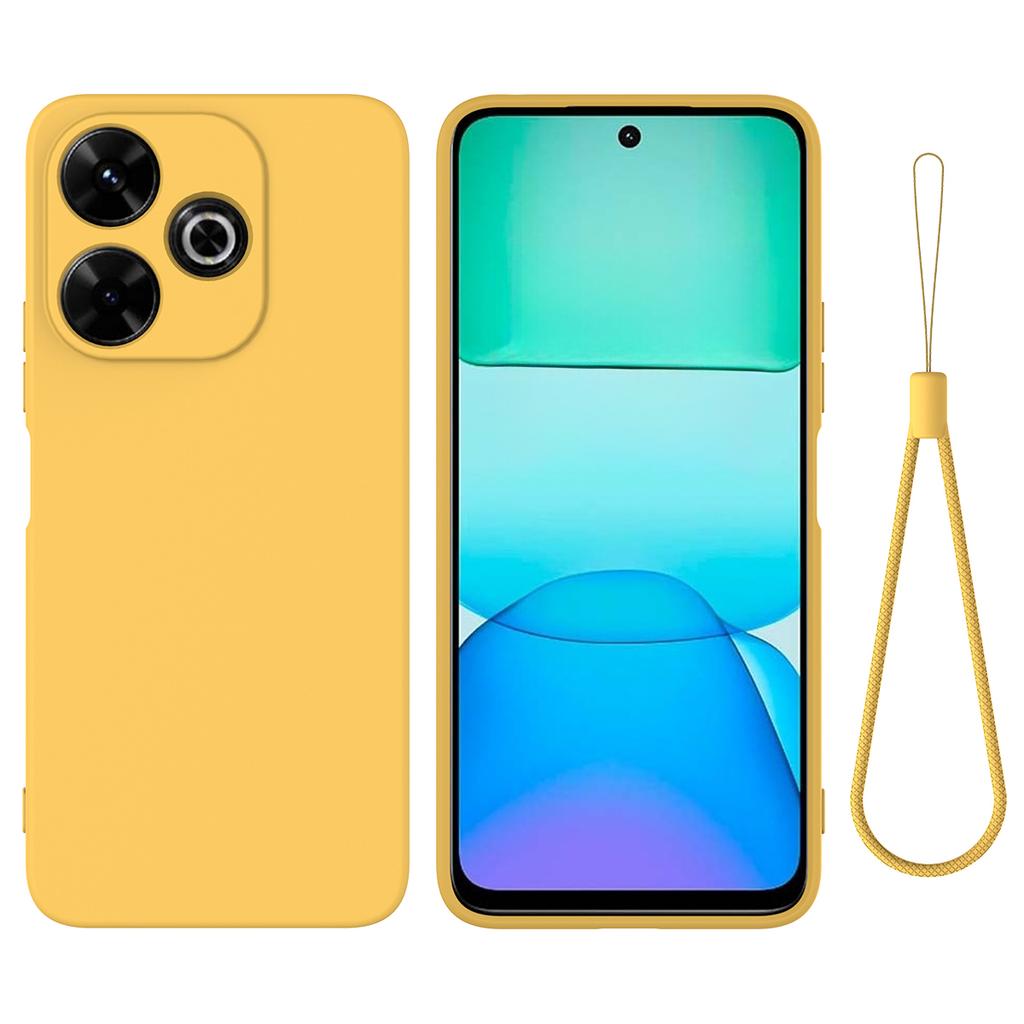 For Xiaomi Poco M6 Plus 5G Neo Case Anti-Drop Liquid Silicone Phone Cover with Strap