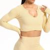 European & American Seamless Knitted Yoga Set: Peach Butt Sports Shorts & Short Sleeve Bra Vest for Summer Fitness