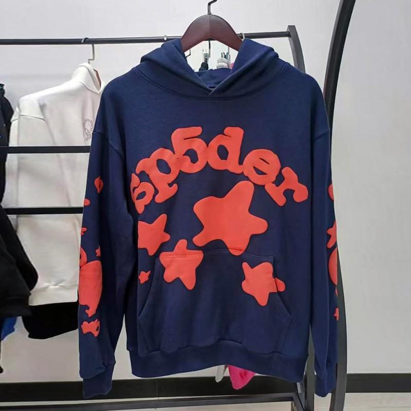 Sp5der 555555 Pěnový Potisk Tepláková Souprava Oversized Mikina Tepláky Streetwear Zimní Outfit
