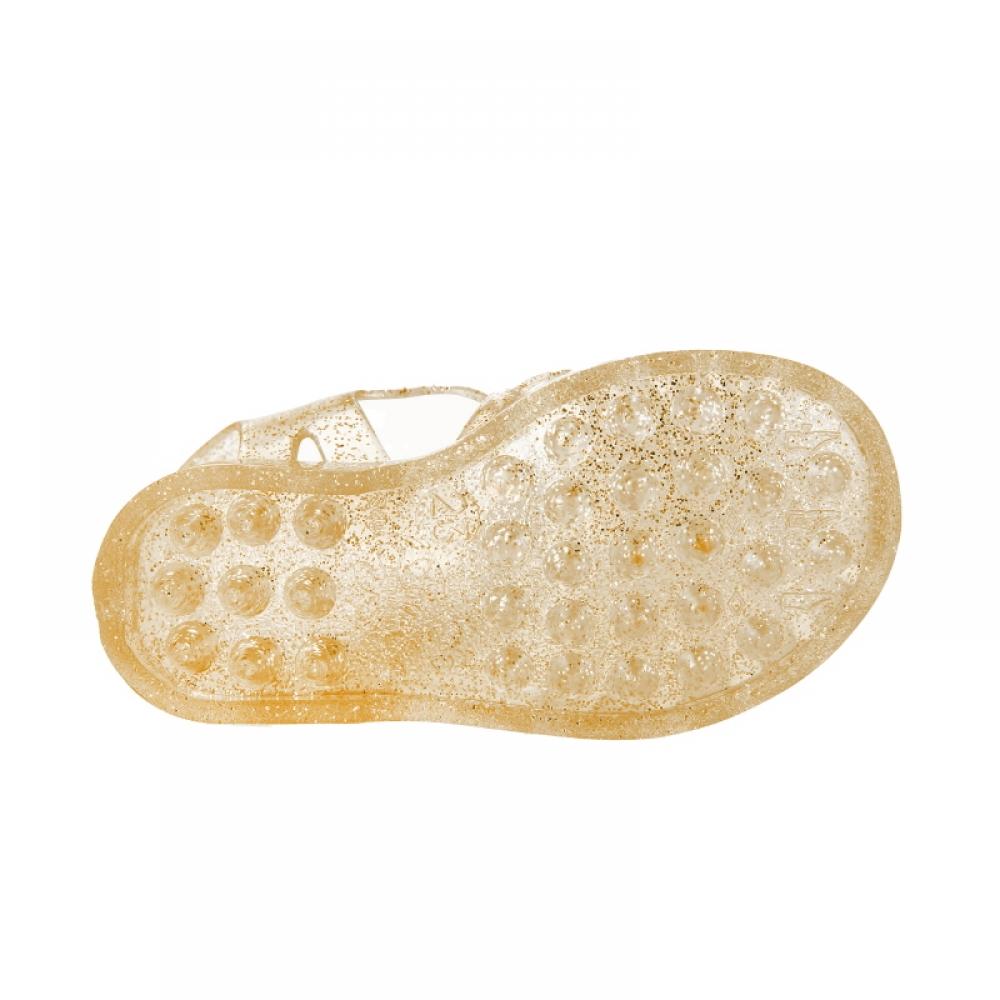Meduse Sun 201 Doré Pailleté Doré Paillettes Or Enfants Enfants Sandales Chaussures Gelée