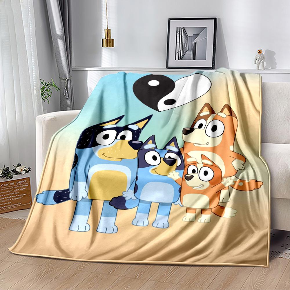 Bluey Family Harmony Blanket Comfortable Suitable for Office Picnics Bed for All Occasions Playful Design Suitable for Gifting Relatives and Friends