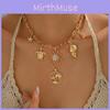 Summer Fashion Star Shell Necklace With Sun Charm For Women Casual Wear