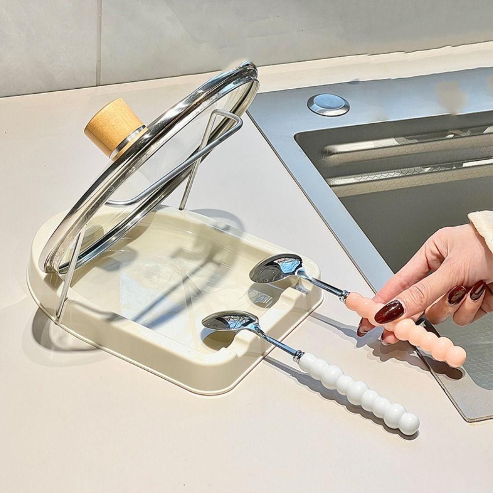 Adjustable Pot Lid Organizer Portable Pot Cover Shelf Cookware Storage Rack  Kitchen Accessories