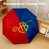 8‑Rib Automatic Umbrella, FC Basel Design Foldable Umbrella for Sun Rain Protection Travel