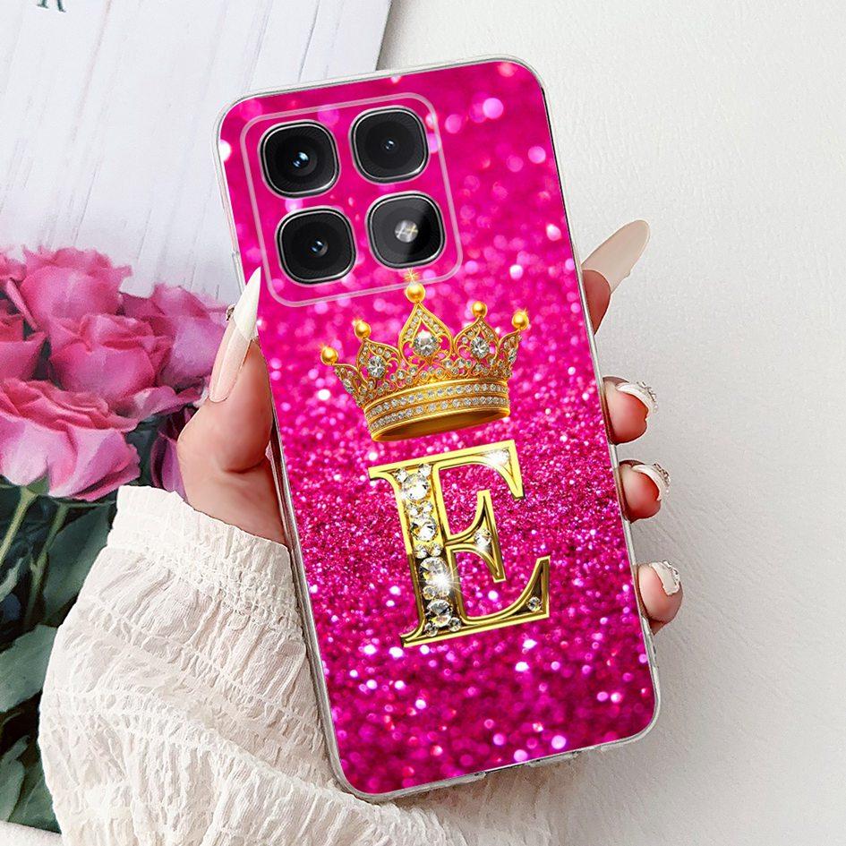 For Xiaomi 14T Pro 5G Case Luxury Crown Letters Soft Silicone Couple Phone Cover For Xiaomi 14T Mi14T 14TPro 2024 Protect Shells