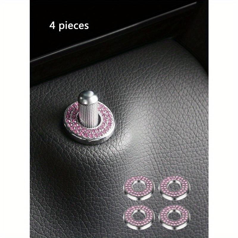 4pcs White Car Interior Door Lock Cover Ring Trim Accessories Fit for Mercedes Benz C-class C200l Glc260 C260l