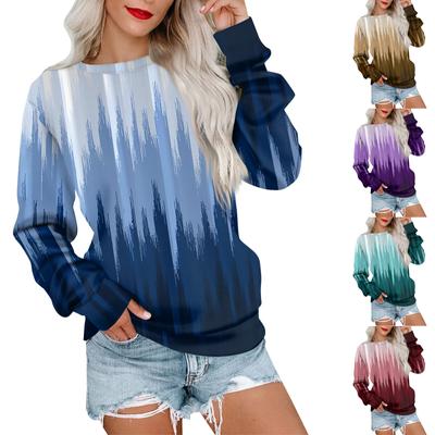 Women's Printed Sweatshirt Long Sleeve Round Neck Casual Comfortable Loose Lightweight Women's Sweatshirt