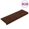 Step Mats 10 pcs. 65 x 21 x 4 cm Brown Rectangular Edge