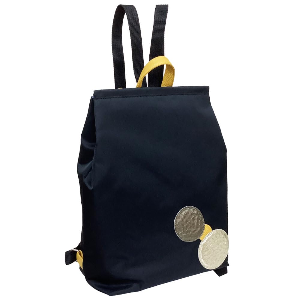 

[HARUBE] Рюкзак Kyoto Naniwaya, Легкий, Тонкий, Нейлоновый Day Bag, Окрашенный вручную, Женский # J5-385 [Grail] (Черный х Желтый)
