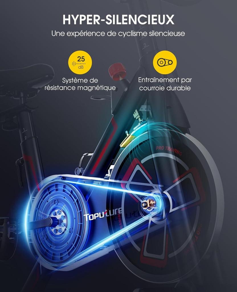 New Toputure TEB1 Fitness Bike Connectivity Application, Silent, LCD Ergometer, Bicycle Exercise Aerobic Machine, Customize Your Home Exercise.