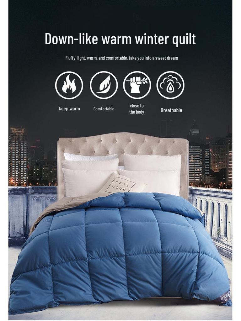 Feather Velvet Quilt: Breathable Comforter for All Seasons - Ideal for Dorms, Hotels, and Guest Houses
