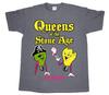 Camiseta Unissex Algodão Oversize Tamanho Grande Nova QUEENS OF THE STONE AGE ERA VULGARIS CINZA