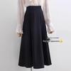 Plus Size High Waist A-Line Skirt - Black Medium Long Umbrella Design for a Slimming Look