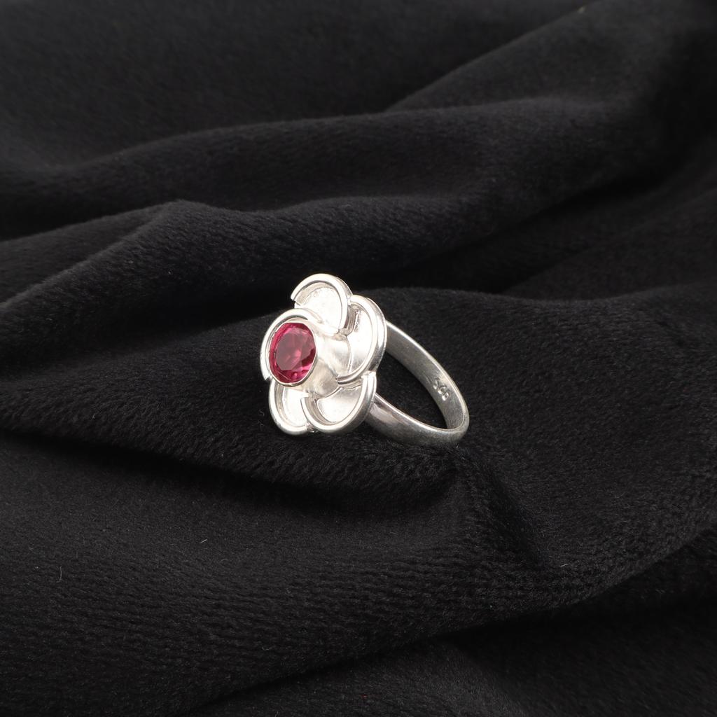 Pink Tourmaline Gemstone Ring, Handmade 925 Solid Sterling Silver Jewelry, Meditation Ring Jewelry For Women