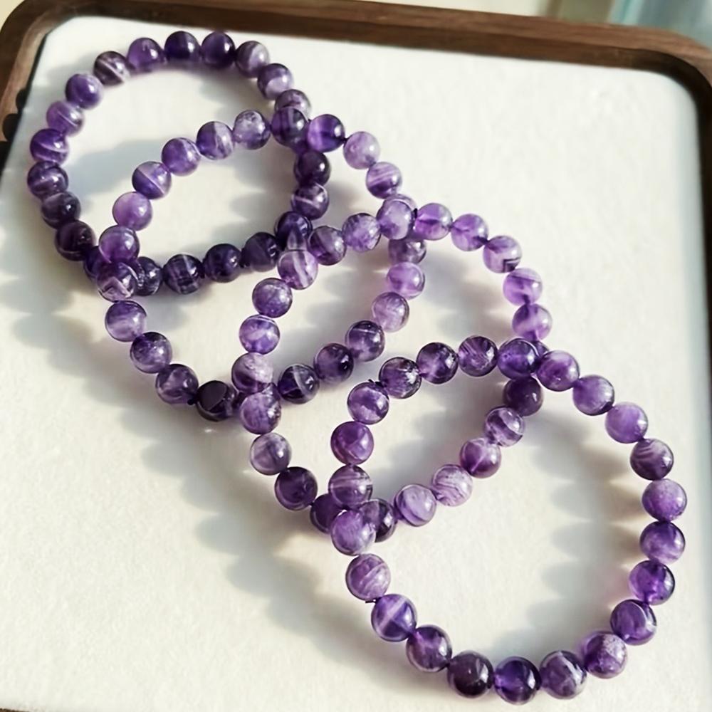 Natural Amethyst Beads Bracelet Body-Purifying Geniune Amethyst Natural Crystal Bracelet for Women Pulsera and Certificate