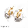 Geometric Stainless Steel Earrings With Rhinestone Accents For Women Fashion Jewelry
