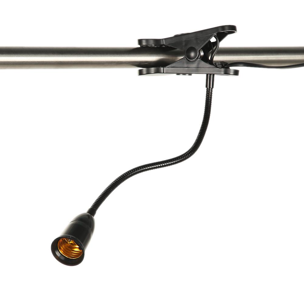 LED Reading Light E27 Clamp Lamp Base EU Plug Flexible Gooseneck Hanging Light Socket Holder with Switch Indoor Lighting Fixture