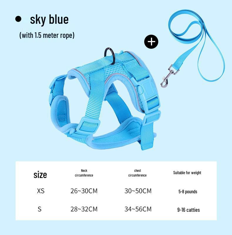 Reflective Breathable Anti-Escape Cat Harness & Leash Set for Small Pets