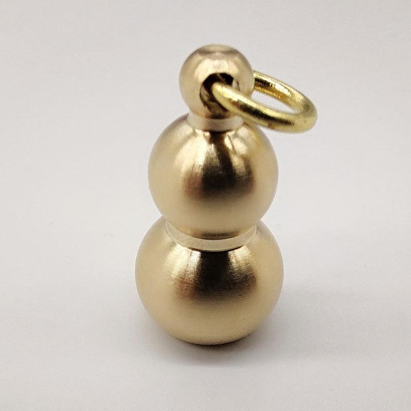 Brass gourd pendant car key jewelry pendant creative flat bottom gourd trinket gift recruiting rice pure copper ornament