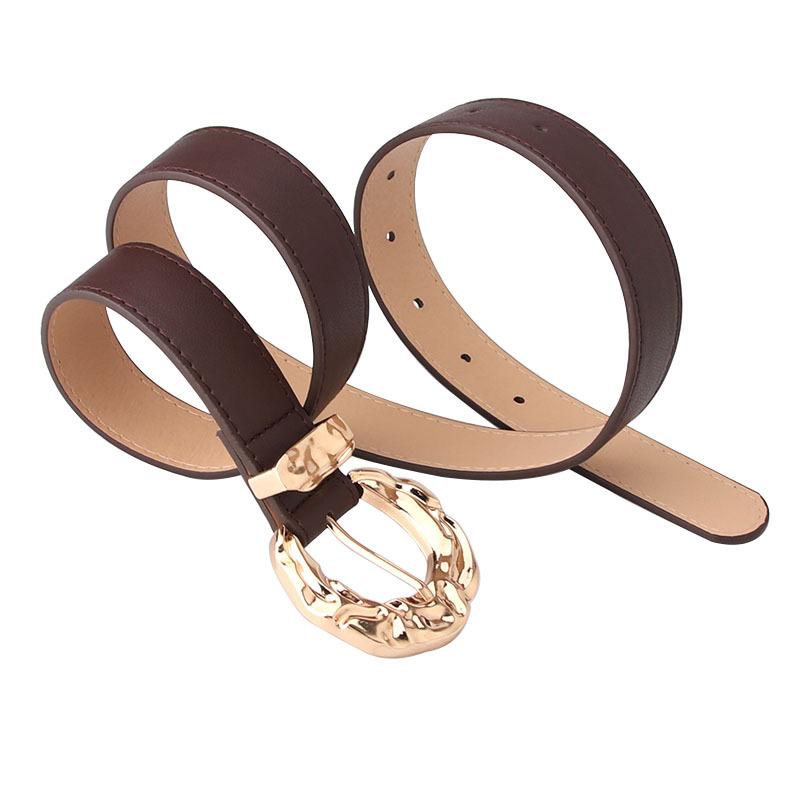 The Belt Is Fashionable and Individual for Women. It Is Decorated with Student Belts and Trendy for Women. It Is A Concave-convex Metal Buckle Belt