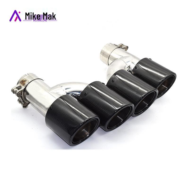 Carbon Fiber Scorpion AK Exhaust Tailpipes: Y-Type/R-Type, 1/2/4 Outlets, Red & Black Tips for Car Modification